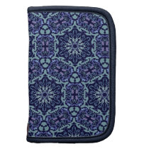 Dark Blue Elegant Pattern ornate folio planner planners