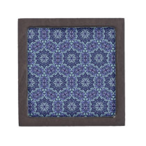 Dark Blue Elegant Pattern ornate premium gift box premium gift boxes