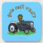Dark Blue Farmer Girl Coaster