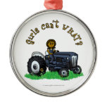 Dark Blue Farmer Girl Ornament
