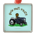 Dark Blue Farmer Girl Ornaments