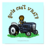 Dark Blue Farmer Girl Poster