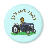 Dark Blue Farmer Girl Refrigerator Magnets