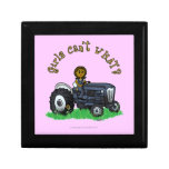 Dark Blue Farmer Girl Trinket Box