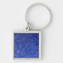 Dark blue faux glitter graphic keychain