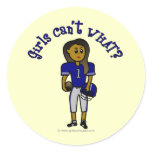Dark Blue Football Round Sticker