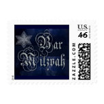 Dark Blue Formal Bar Mitzvah Postage Stamp