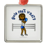 Dark Blue Girls Boxing Christmas Ornaments