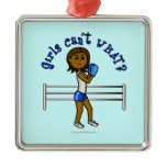 Dark Blue Girls Boxing Christmas Tree Ornaments