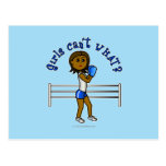 Dark Blue Girls Boxing Postcard