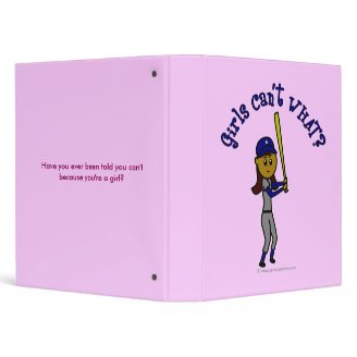 Dark Blue Girls Softball 3 Ring Binder