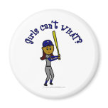 Dark Blue Girls Softball Fridge Magnet