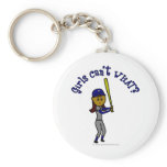 Dark Blue Girls Softball Key Chain