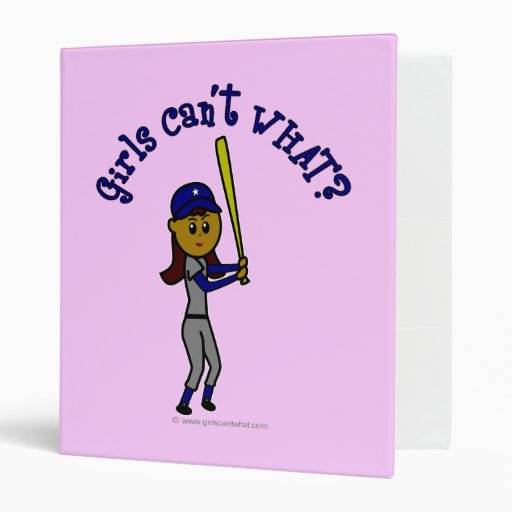 Dark Blue Girls Softball Vinyl Binders