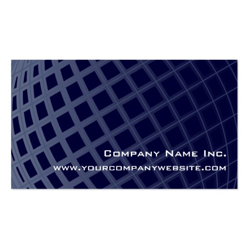 Dark Blue Globe International Marketing Corporate Business Cards (back side)