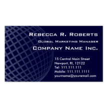 Dark Blue Globe International Marketing Corporate Business Cards