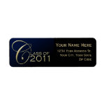 Dark Blue Graduation Return Address Labels labels