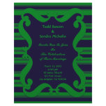 Dark blue green striped Wedding Custom Letterhead