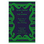 Dark blue green striped Wedding stationery