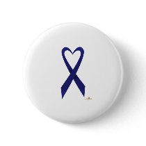Dark Blue Heart Shaped Awareness Ribbon buttons by awareness Dark Blue Heart Shaped Awareness Ribbon buttons