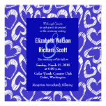 Dark blue hearts wedding invitation
