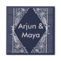 Dark Blue India design - Customized magnet