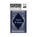 Dark Blue India design stamp