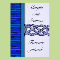 Dark Blue Knotted Nautical Wedding Invitation invitations
