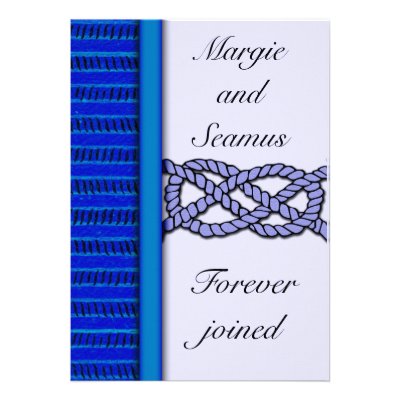 Dark Blue Knotted Nautical Wedding Invitation