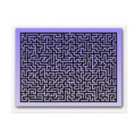 Dark Blue Maze Post Cards