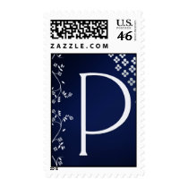 Dark Blue Monogram P postage by aslentz Dark Blue Monogram P postage