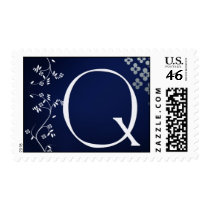 Dark Blue Monogram Q postage