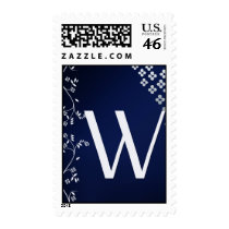 Dark Blue Monogram W postage by aslentz Dark Blue Monogram W postage