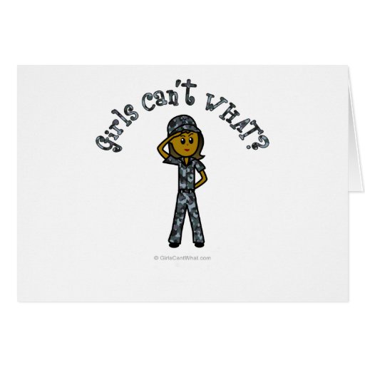 Dark Blue Navy Girl Card