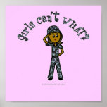 Dark Blue Navy Girl Print