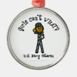 Dark Blue Navy Veteran Girl Christmas Tree Ornaments
