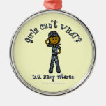 Dark Blue Navy Veteran Girl Ornament