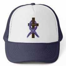 Dark Blue "Painted" Colon Cancer Ribbon hats
