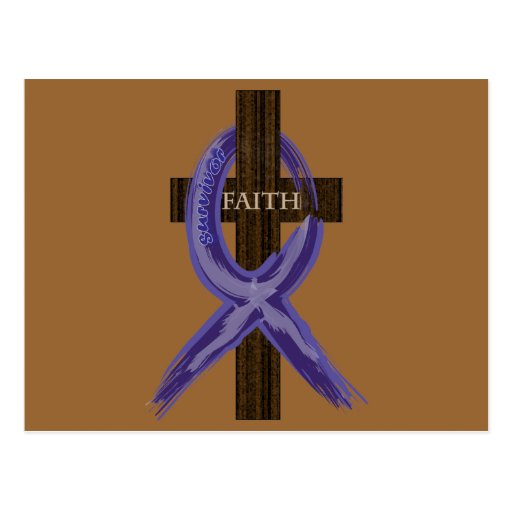 dark blue quot painted quot colon cancer ribbon postcard zazzle colon cancer christmas cards
