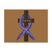 Dark Blue "Painted" Colon Cancer Ribbon postcards