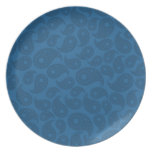 Dark Blue Paisley. plates