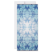 Dark Blue paisley pattern wedding gift Custom Rack Card