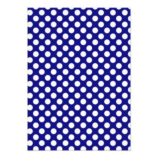 Dark Blue Polka Dots; Vintage Chalkboard Personalized Invitations