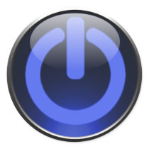 Dark Blue Power Button Sticker