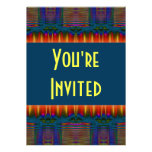 dark blue red yellow custom invites