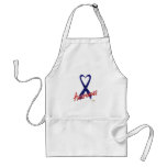 Dark Blue Ribbon Awareness Design Aprons