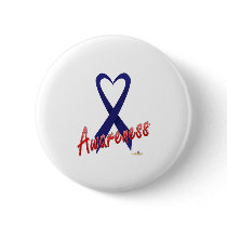Dark Blue Ribbon Awareness Design Pinback Buttons