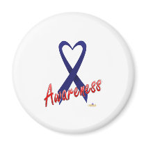 Dark Blue Ribbon Awareness Design Refrigerator Magnet