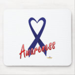 Dark Blue Ribbon Awareness Design mousepads
