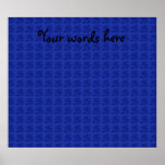 Dark blue rose pattern print